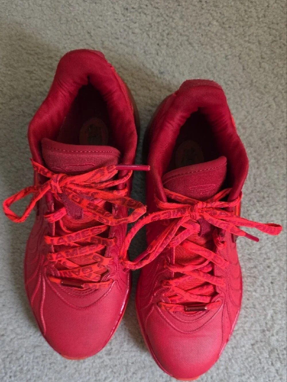 Nike XXI Lebron's Red Athletic Sneakers with Metallic Red Swoosh, Mens Size 8